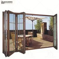 Porte pliante en aluminium avec revêtement en poudre anti-corrosion, porte pliante en aluminium imperméable pour maison en bord de mer