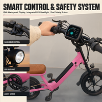 Vélo électrique rétro en alliage d'aluminium durable, apparence tendance, moteur puissant 500 W, pneus larges.