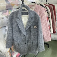 Vestes d'hiver d'occasion en gros, manteaux en tweed pour femmes de seconde main à revendre