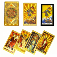 Vente en gros de cartes de tarot écologiques Feeron avec feuille d'or, cartes à jouer imperméables, impression couleur intégrale, emballage personnalisé, matériau papier