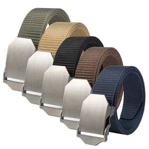 <span class=keywords><strong>Ceinture</strong></span> en toile de nylon robuste, réglable, avec <span class=keywords><strong>boucle</strong></span> en alliage, noir et marron, grande quantité en stock, approvisionnement direct usine - Product Image 2