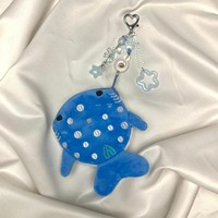Porte-monnaie en peluche Requin baleine avec fermeture éclair, porte-clés mignon, pochette à monnaie Kawaii faite à la main, importée pour femmes