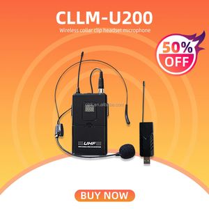 Clavax-Micrófono de solapa inalámbrico UHF, auricular universal para enseñanza, micrófono de pecho, paquete de cintura dinámico - Product Image 6