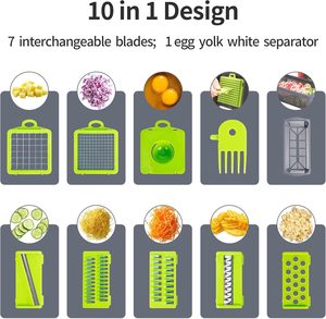 Kitchen 12 1 Manual <b>Multifunctional</b> Plastic PP Stainless Steel Blades Eco-Friendly High Quality Food Dicer Mandoline <b>Vegetable</b> - Product Image 2