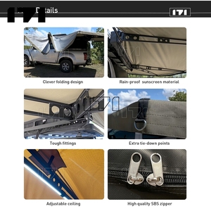 Auvent latéral de voiture en aluminium rétractable tente de chambre en aluminium extension de pare-soleil <span class=keywords><strong>camping</strong></span> 270 avec loghts led - Product Image 2