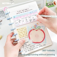 Carnet A5 à perforations champignon, classeur à feuilles mobiles, pages intérieures remplaçables DIY, bloc-notes personnalisé pour étudiants et salles de classe - Chine