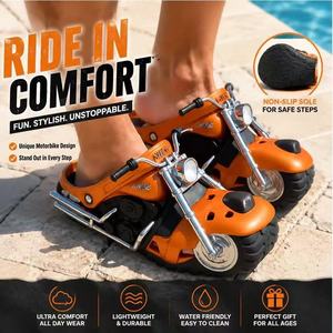 Sandales Sabots Légères et Antidérapantes pour Moto, Orange, Résistantes à l'Eau, avec Tige en PU et Doublure en Maille pour la Marche Décontractée - Product Image 2