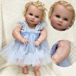 Look Real Innocent And Cute Reborn Toddler Dolls hair Mohair rinato Awake Princess Baby Girls Dolls