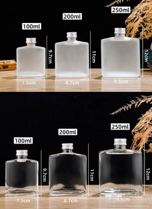 Bouteille <span class=keywords><strong>de</strong></span> whisky/alcool en verre carré givré court <span class=keywords><strong>de</strong></span> 100ml avec couvercle à vis en aluminium pour le stockage et l'emballage <span class=keywords><strong>de</strong></span> brandy <span class=keywords><strong>de</strong></span> vin <span class=keywords><strong>de</strong></span> tequila - Product Image 2