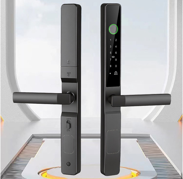 TTLock App Smart Fingerprint Door Lock for Narrow Door Broken Bridge Aluminum Sliding Tuya Wifi Intelligent Aluminum Alloy