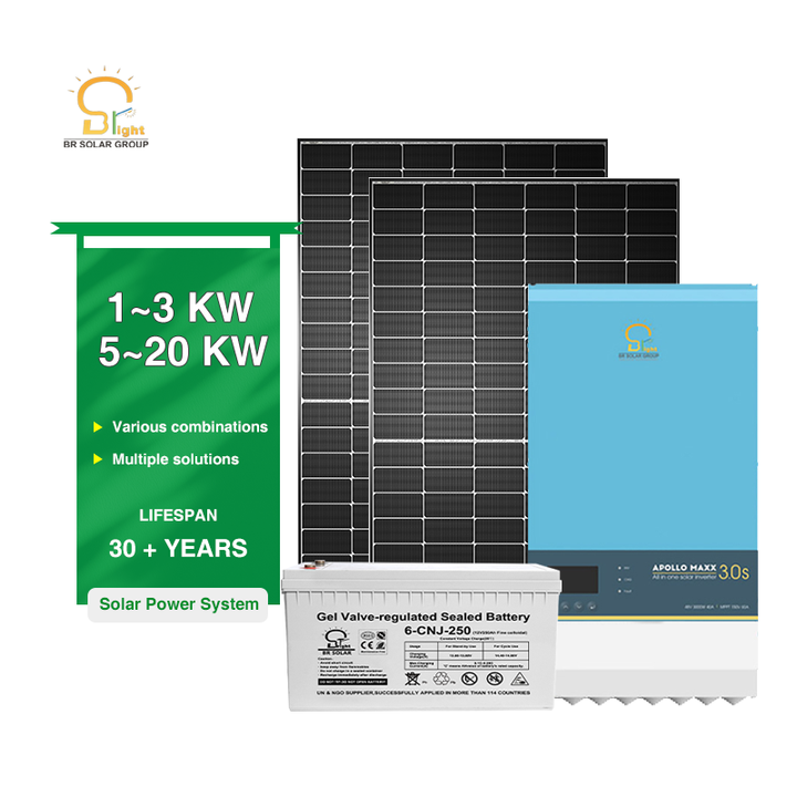 BR SOLAR 5KW on and off Grid Home Power System 10KW Solar Gel Battery ...