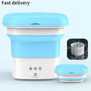 En stock Silicone Électrique Mini Pliable Machine À Laver Mini Machine À Laver Portable Pour Voyager