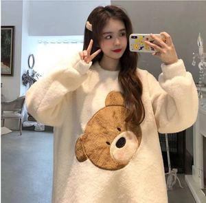 Ensembles de pyjamas en flanelle douce à imprimé animal de Noël grande taille, chauds pour l'hiver, design mignon, 100 % polyester, coupe ajustée, élastiques, vente en gros - Product Image 5