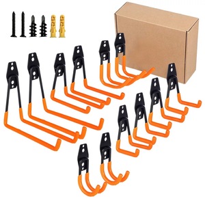 Heavy Duty Wall Mounted Garage <b>Hooks</b> Orange Black Corner Shape Storage <b>Hooks</b> For <b>Tools</b> Pipes Garden Patio Use - Product Image 1
