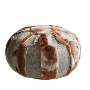 Pouf Patchwork Confortable, Pouf de Luxe Léger et Tabouret en Peluche pour Salon, Hôtels et Gîtes - Product Image 5