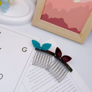 Peigne latéral en acétate Outil de coiffure portable en résine Peigne à 7 dents Épingle à cheveux Fourche de coiffure durable Voile Peigne latéral de coiffure en plastique - Product Image 5