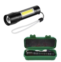 Mini lampe torche portable en alliage d'aluminium, 3 modes d'éclairage, avec boîte cadeau verte