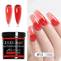ZYZC HEMA TPO Free 100g Pot 13 Couleurs Gel Dur UV LED Soak Off pour Extension d'Ongles Vente en Gros Livraison Rapide Faible MOQ