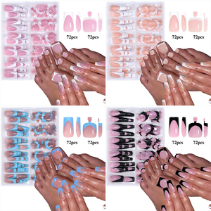 <span class=keywords><strong>Uñas</strong></span> Postizas <span class=keywords><strong>Francesas</strong></span> Cuadradas para <span class=keywords><strong>Manos</strong></span> <span class=keywords><strong>y</strong></span> <span class=keywords><strong>Pies</strong></span>, 144 Piezas, Imprescindibles para el Verano, Acabado Mate, Cobertura Total, Ajuste Perfecto, Aspecto Natural, Juego de <span class=keywords><strong>Uñas</strong></span> Reutilizables - Product Image 2