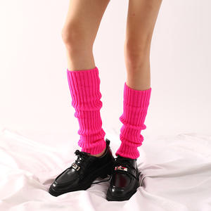 Stoking panjang kaki setinggi lutut musim dingin baru 2024 kaus kaki tari wanita Aksesori pesta Halloween <span class=keywords><strong>80s</strong></span> Neon penghangat kaki - Product Image 1