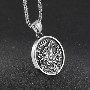 Collares con Colgante de Cabeza de Lobo de Acero Inoxidable, Estilo Hip-Hop, Ropa Urbana, Joyería de Moda, Accesorios, Venta al por Mayor de Fábrica, OEM - Product Image 1