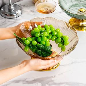 Fruteros, Plato para Frutas, Centro de Mesa con Base Dorada, Fruteros de Cristal para Decoración, Decoración de Bodas - Product Image 4