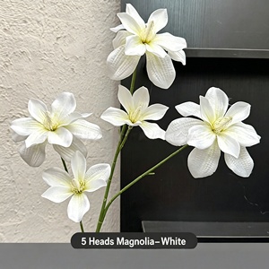 Magnolia Artificial de 5 Cabezas al por Mayor Directo de Fábrica para Decoración de Bodas, Eventos Románticos y Mesas del Hogar - Product Image 5