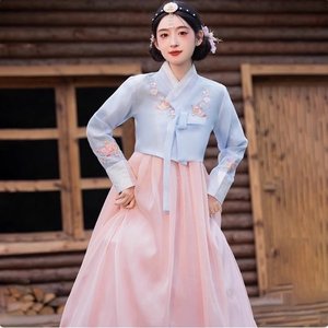 Hanbok coréen ethnique, costume traditionnel de princesse Yanji, <span class=keywords><strong>tenue</strong></span> de dame de la cour <span class=keywords><strong>coréenne</strong></span> Yanbian, pour photographie, voyage, spectacle de danse - Product Image 2