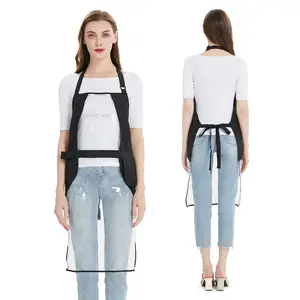 Professional Waterproof Clear Transparent Women PVC Apron for Salon Beauty Work Wear 4710E