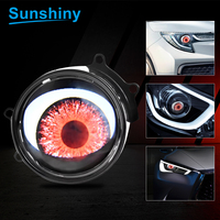 Sunshiny 2024 accessoires d'éclairage de voiture originalité phare led lentille 3.0 bâche de voiture yeux d'ange D-EYE accessoires de voiture