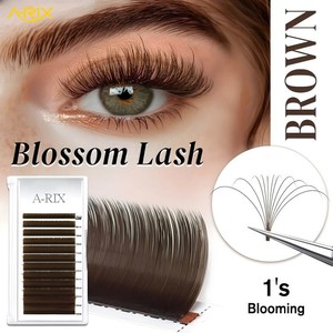Extensiones de Pestañas A-RIX Marrón Fáciles de Aplicar, Pestañas Individuales Hechas a Mano, Volumen Completo, Pelo Sintético para Injerto en Salón - Product Image 1