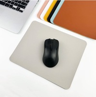 Tapis de souris multicolore épaissi en cuir PU à la mode Tapis de souris sans fil rond carré étanche et sale LOGO personnalisé