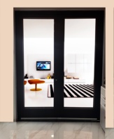 Porte à battants en aluminium à triple vitrage, insonorisée, populaire à Vancouver, Québec, Canada, pour villa et maison