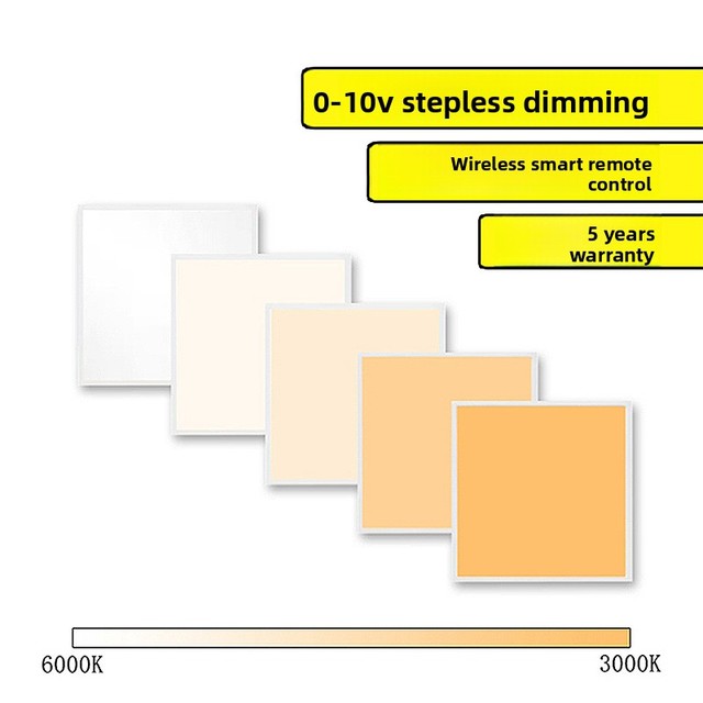 Thyristor-dimmable LED Panel Light Wireless Remote Control Smartphone App-enabled Smart Connectivity 3000K-6000K Color