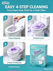 Polvere detergente schiumogena per <span class=keywords><strong>WC</strong></span>, rimuove calcare e urina sotto il bordo, per una pulizia profonda del bagno domestico - Product Image 4