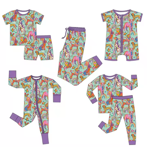 Kwalitatieve groothandel herfst/winter bamboe romper met schattige print, geschikt voor dagelijks gebruik, zacht en warm baby jumpsuit - Product Image 2