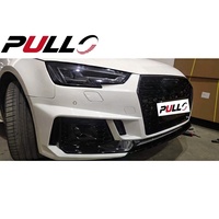 Pare-chocs de voiture Face avant pour Audi A4 B9 2017-2019 Mise à niveau vers RS4 Style Pare-chocs avant avec calandre Lèvre avant