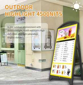 ซุ้มโฆษณาดิจิทัลแบบเคลื่อนที่สำหรับขายส่ง ใช้พลังงานแบตเตอรี่ ติดตั้งบนล้อ พร้อมแท่นชาร์จ เหมาะสำหรับร้านกาแฟ รถไฟฟ้าใต้ดิน - Product Image 3