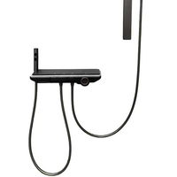 Panneau de douche en cuivre poli avec jet de pluie doux, design moderne, ensemble de douche mural pour hôtel et villa