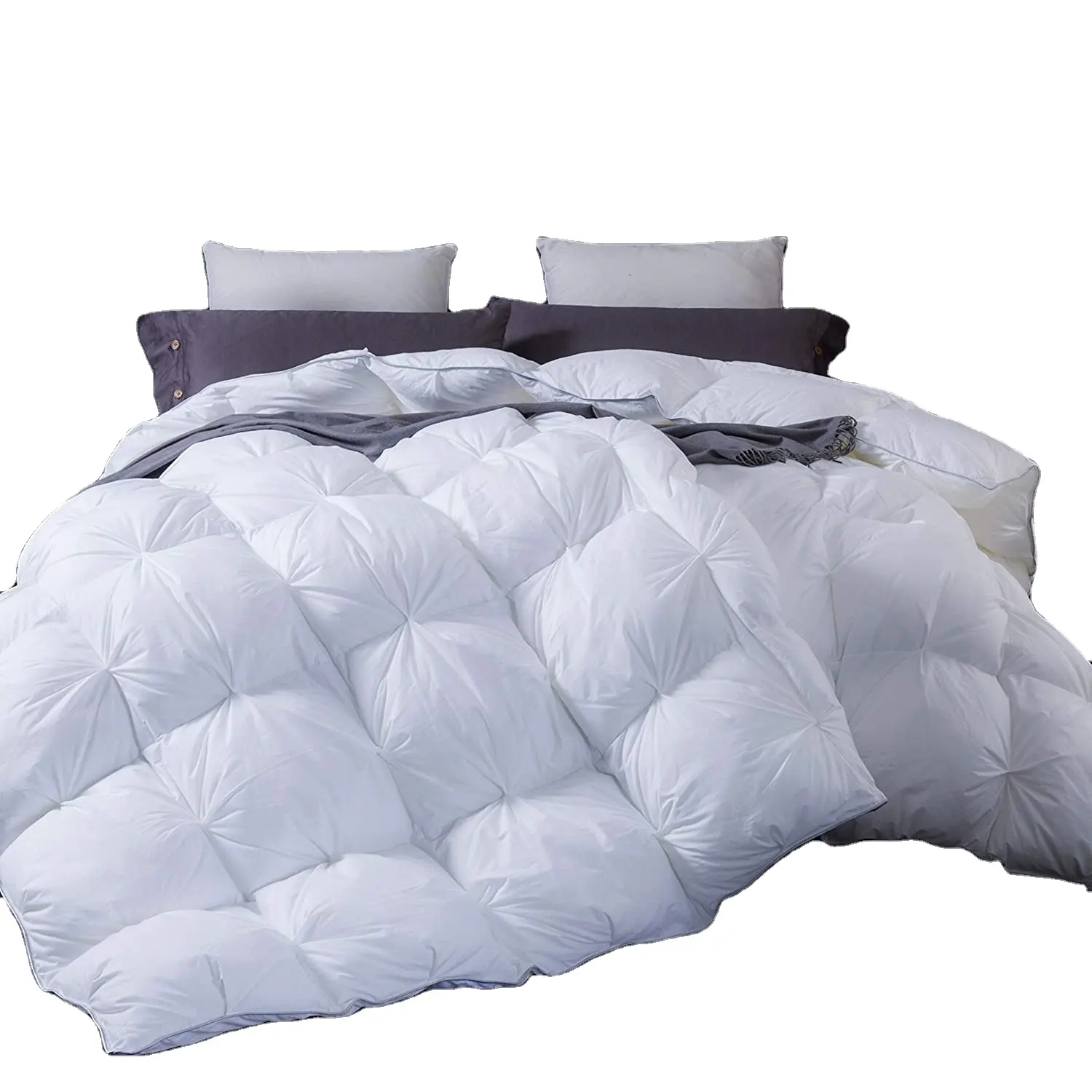 Luxury Duvet Insert Pinch Pleat Design Comforter Goose Down Bed Quilt for hotel home
