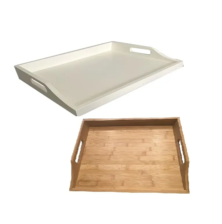 Youlike Serving Tray , Acacia Wood Bed Tray Lap Desk with Detachable Cushion