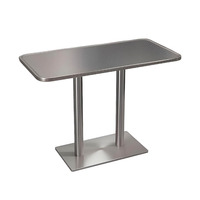 Bancs et chaises de style industriel en acier inoxydable avec assise en cuir, durables, pour restaurants et cafés