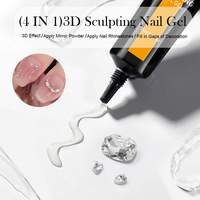 LILYCUTE Gel de Escultura 3D Transparente de 15ml, Gel para Uñas con Textura de Pudín, Gel Tallado 4D en Tubo, No Tóxico, Gel para Dibujar y Moldear