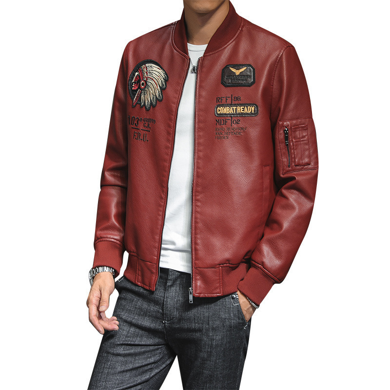 LAYENNE PU Leather Jacket Male Faux