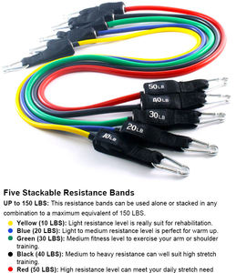 Bandas de Resistencia para Ejercicio, 11 Piezas, de Látex TPE, para Gimnasio y Yoga, con Correas de Tensión y Cuerdas - Product Image 3