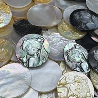 Piezas de Joyería de Madreperla con Patrón de Sailor Moon y Luna Talladas con CNC, Conchas Naturales para Hacer Collares y Pulseras