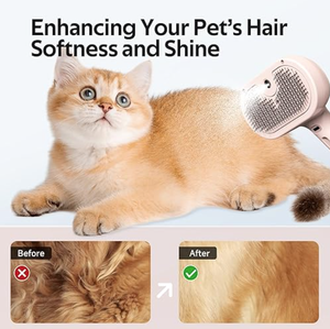 Kattenstoomborstel 3 In 1 Stomende Huisdierenontharingskamborstel Zelfreinigende Antistatische Effectieve Haarverwijderingsborstel - Product Image 4
