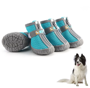 Logotipo personalizado Dog Running <span class=keywords><strong>Shoes</strong></span> Anti-Slip Outdoor Booties com Correias Reflexivas Ajustável Rain <span class=keywords><strong>Shoes</strong></span> para Inverno e Verão - Product Image 1