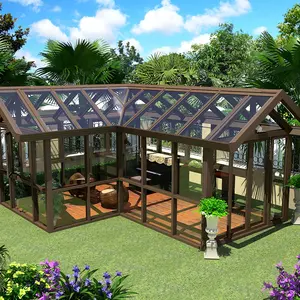 Tùy chỉnh tất cả các mùa nhà kính sunrooms giá rẻ prefab nhà nhôm kính Roof Patio enclosures sunroom Kit