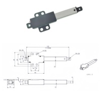 Produk baru 12V DC Tubular Linear Actuator 30mm/S 15mm/s kecepatan Mini Pen jenis Electric Motor Linear 30N 60N untuk robotik